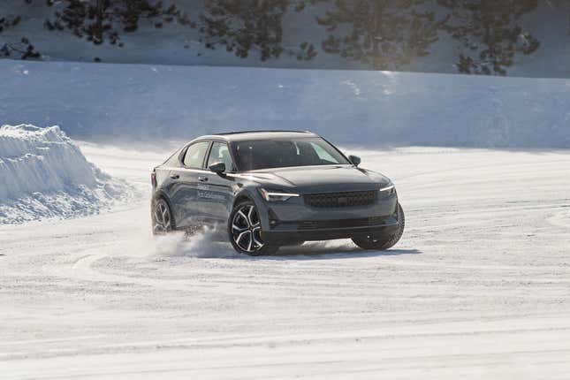 Image for article titled The 2023 Polestar 2 EV Is a Mighty Winter Driving Machine