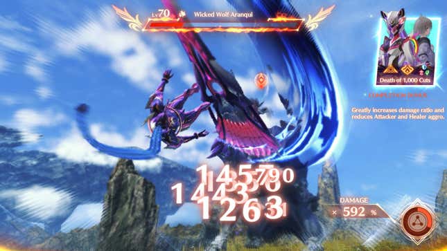 Xenoblade Chronicles 3 characters form an Ouroboros to wreck an enemy.