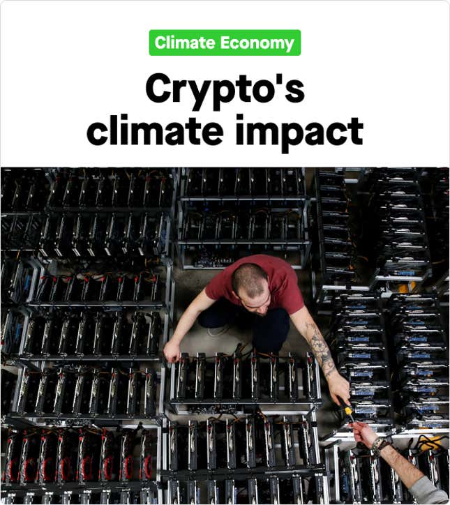 Image for article titled Climate：地球に優しいビットコイン大暴落