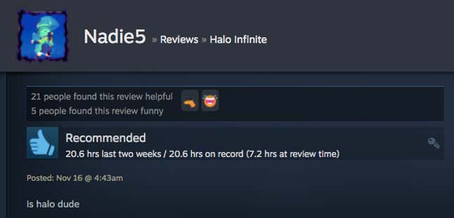Image for article titled Halo Infinite’s Multiplayer, As Told By Steam Reviews