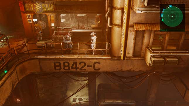 A screenshot from Neon Giant's The Ascent