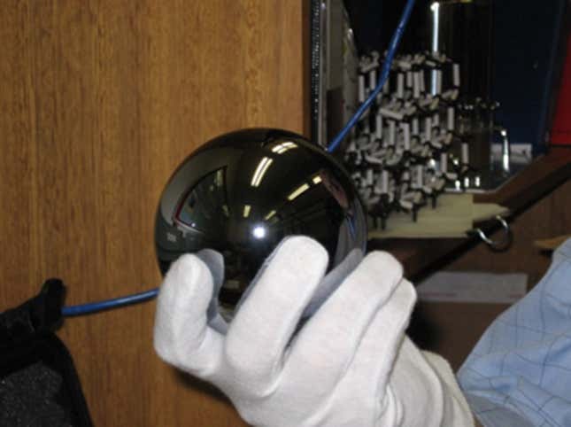 Silicon sphere part of the Avogadro project