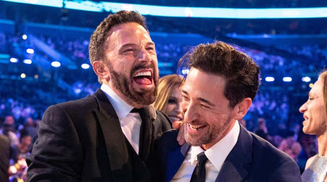 Photo evidence of Ben Affleck (and Adrien Brody) having fun at the Grammys