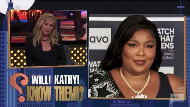 Image for article titled Well I&#39;ll Be Damned: Kathy Hilton Confuses Lizzo For Precious Actress Gabourey Sidibe On Watch What Happens Live