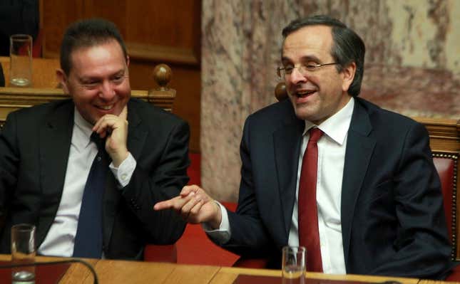 Greek prime minister Antonis Samaras wants to know if you’ve heard the one about the country that passed a crippling austerity package but still didn’t get a bailout.