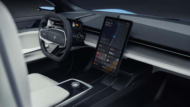 A render of the interior of the Polestar 6 roadster.