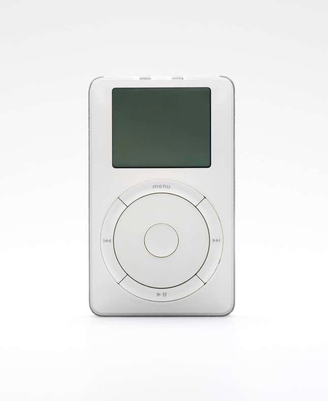 iPod Digital Media Player. Designed by Jonathan Ive and made by Apple Computer Inc. USA 2001.