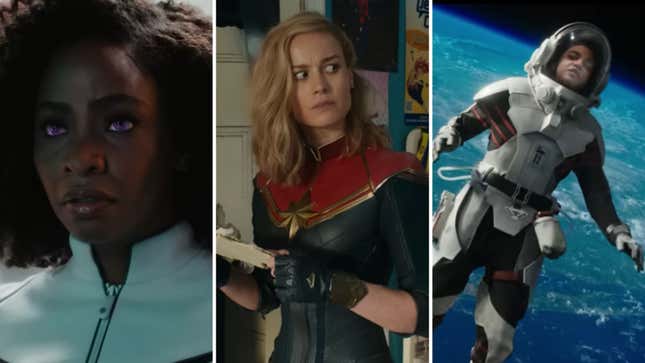 Teyonah Parris, Brie Larson, and Iman Vellani in the new trailer for The Marvels.
