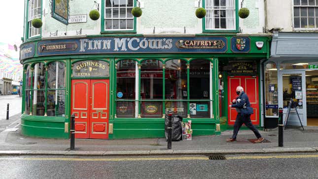 Finn McCouls pub on June 25, 2021 in Falmouth, England. 
