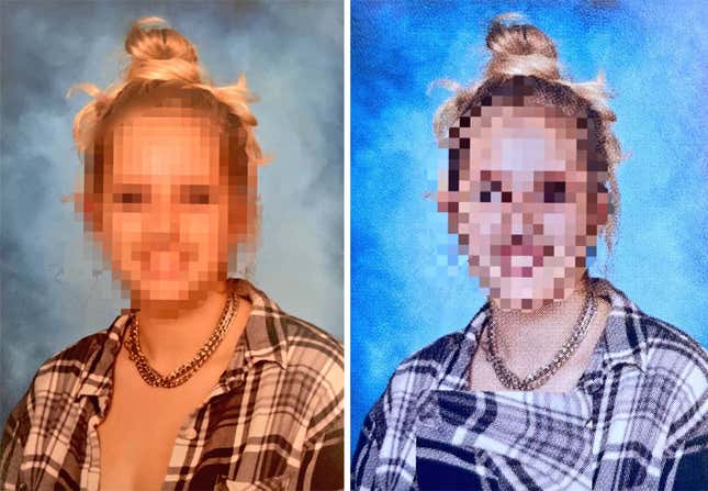 Imagen para el artículo titulado Si vas a editar las fotos de una escuela, que no sea como esta chapuza para ocultar los escotes de las estudiantes