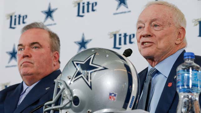 Jerry Jones said he might move up in the draft. He did not.