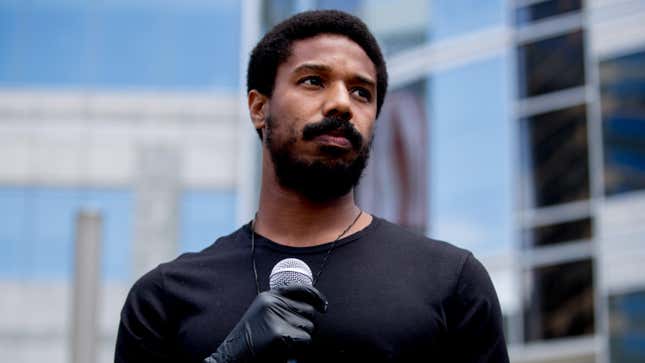 Michael B. Jordan participates in the Hollywood talent agencies march to support Black Lives Matter protests on June 06, 2020.