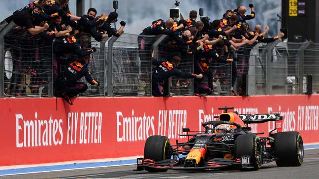 Image for article titled Max Verstappen Redeems First-Corner Slip Up With French GP Win