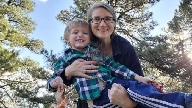 Lindsay Ridgell and her son Silas, age 4, in Flagstaff, Ariz.