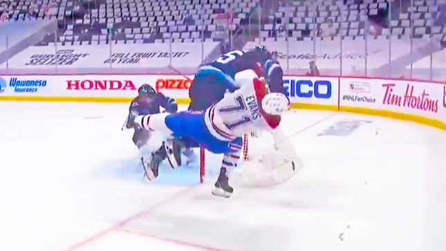 Jets’ Mark Scheifele delivers late hit on Candiens’ Jake Evans that was hard to watch.