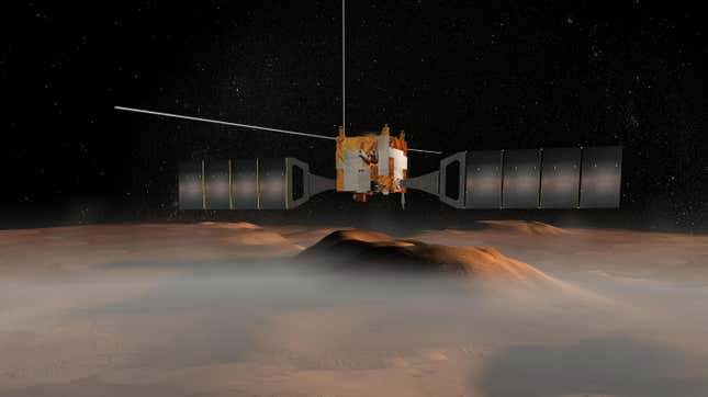 Una imagen conceptual de la nave Mars Express de la Agencia Espacial Europea.