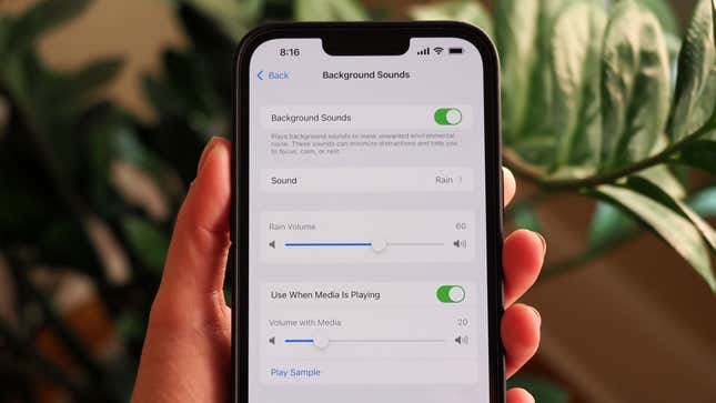 You can turn on the “rain sound” in iOS 15 Settings.