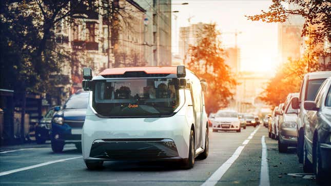 GM says the fully-electric Cruise Origin will be ready by 2023 as an autonomous vehicle with no pedals or steering wheel.