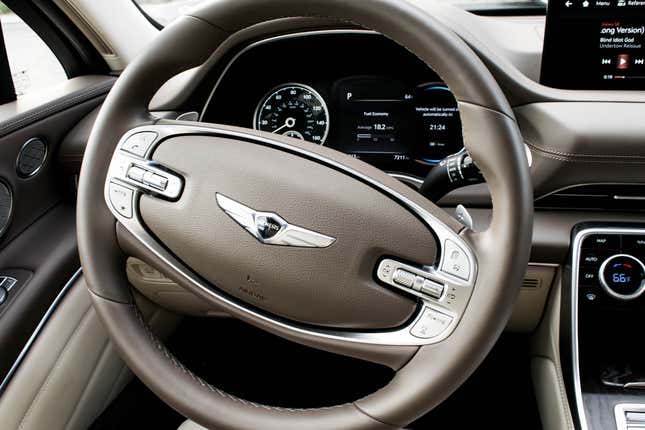 Image for article titled My Favorite Part Of The 2021 Genesis GV80? Its Chunky Steering Wheel