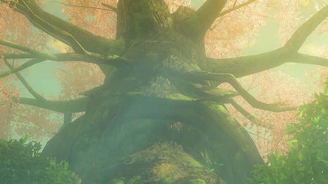 A screenshot shows the Deku Tree from Breath of the Wild. 