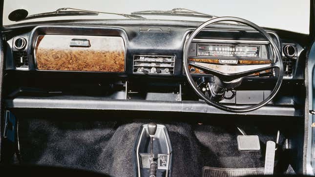 The interior of an old car