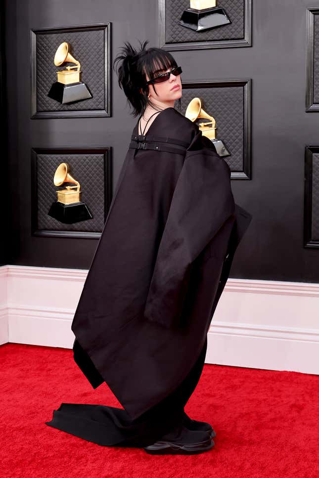 Billie Eilish attends the 64th Annual GRAMMY Awards at MGM Grand Garden Arena on April 03, 2022 in Las Vegas, Nevada