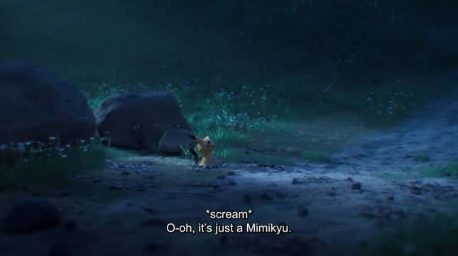 Mimikyu scuttles across the path
