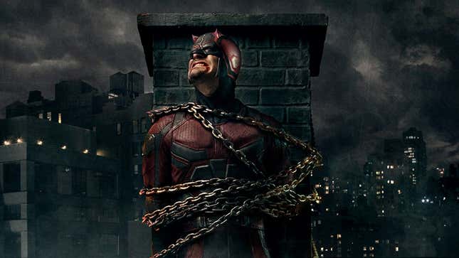 Charlie Cox as Daredevil in a promotional picture for season two.