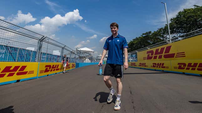 A photo of Dan Ticktum walking the track in Jakarta. 