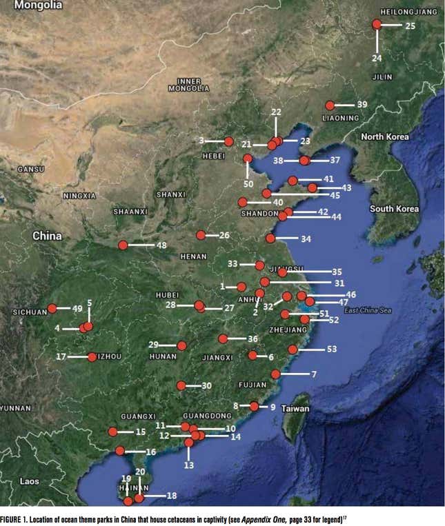 China’s ocean theme parks, via CCA’s 2015 report.