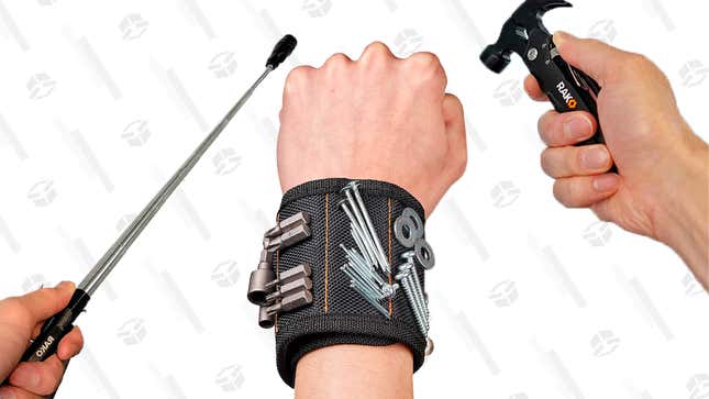 Magnetic Wristband Tool Bracelet | $10 | Amazon
Magnetic Pickup Tool With LED Lights | $12 | Amazon
Hammer Multi-Tool | $18 | Amazon