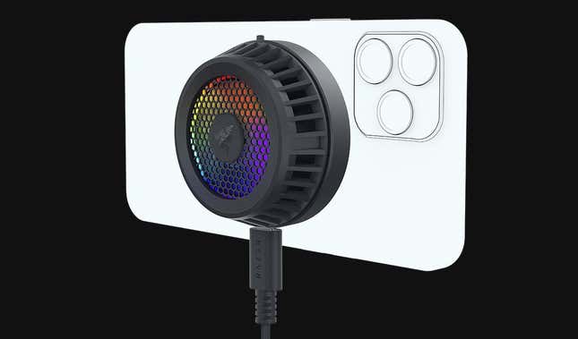 Imagen para el artículo titulado El Razer Phone Cooler Chroma es un ventilador externo compatible con Magsafe para jugadores con iPhone