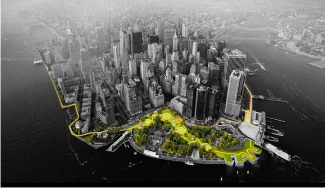 The Lower Manhattan Coastal resiliency plan, not yet funded.
