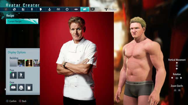 Una imagen de comparación muestra al chef Gordon Ramsey junto a un personaje de Street Fighter 6 hecho para parecerse a él.