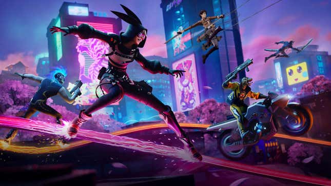 Splash art para Fortnite de Epic Games.