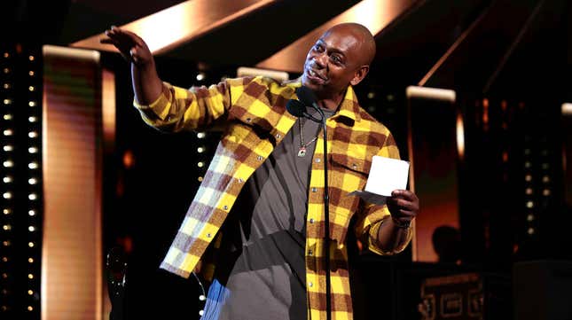 Dave Chappelle speaks onstage during the 36th Annual Rock &amp; Roll Hall Of Fame Induction Ceremony on October 30, 2021 in Cleveland, Ohio.