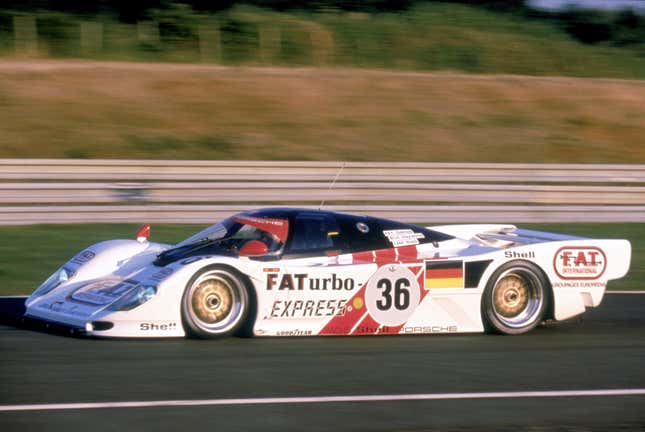 The Dauer Porsche 962LM driven by Hurley Haywood, Mauro Baldi, and Yannick Dalmas at the 1994 24 Hours of Le Mans