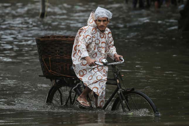 Another water-logged street in Mumbai on July 1, 2019.