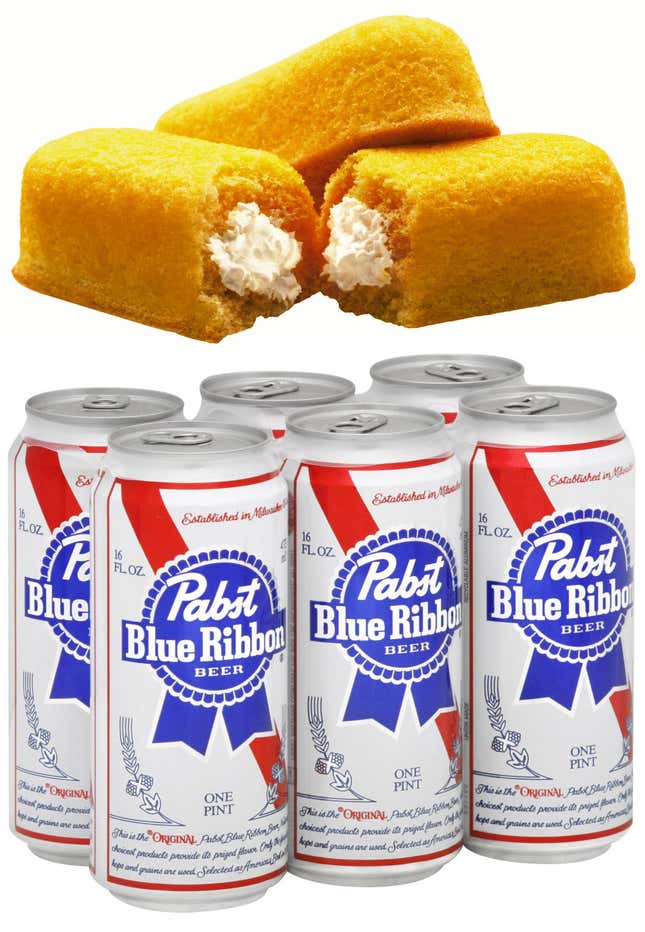 Pabst Blue Ribbon and Twinkies