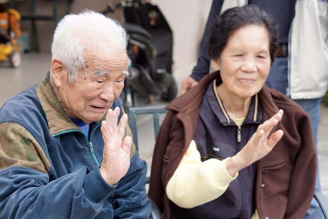 The author’s grandfather at home in Taiwan.