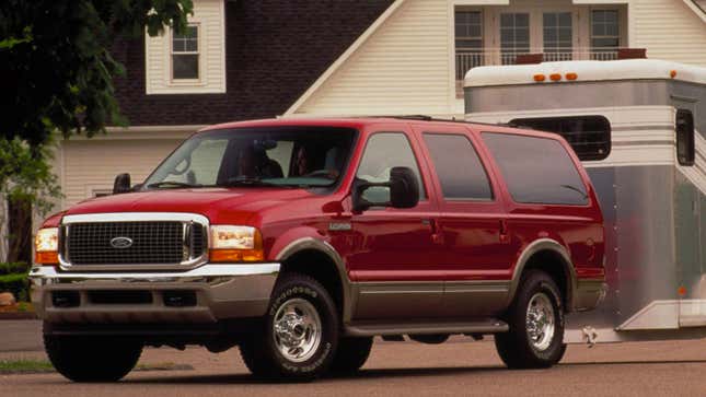 The Ford Excursion SUV in red 