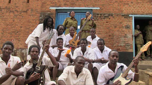The men’s band at Zomba prison