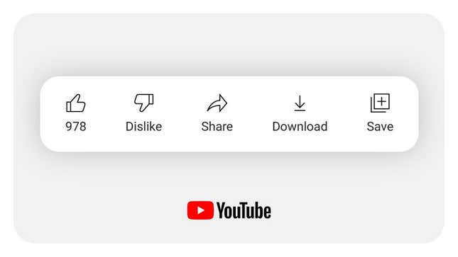 A YouTube dislike graphic