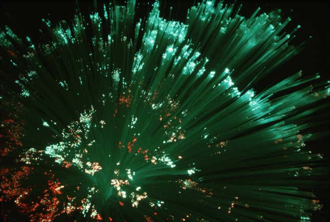 Lighted Bundle of Optical Fibers