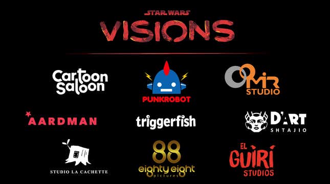 The Star Wars Visions 2 roster.