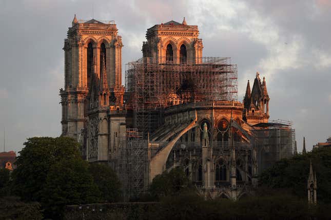 Notre-Dame Cathedral, seen two days after a devastating fire.