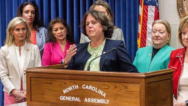 House Speaker Pro Tempore Sarah Stevens (R) announces a bill to restrict abortion during a press conference on Tuesday.