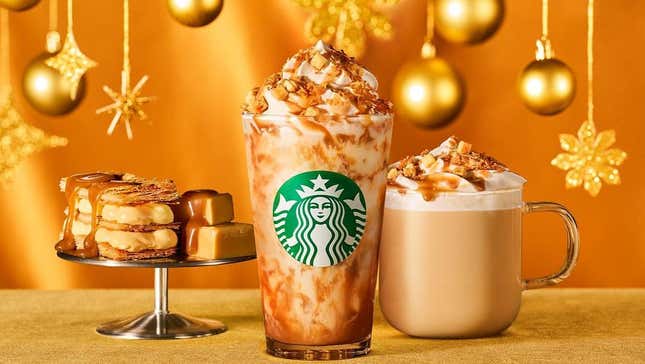 Starbucks’ Butter Caramel Mille-Feuille drinks, available only in Japan