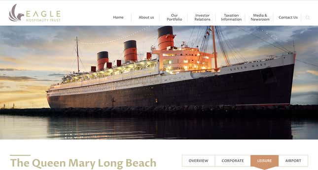 The company still lists the ship as one of its holdings on its site along with hotels across the country.
