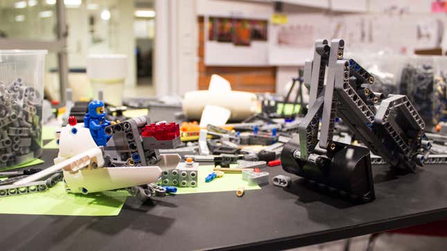 At the offices of CIREC, picture at left is a spaceship that Tovar designed for Dario. Like the hand, the spaceship can be attached to the arm with an easy twist and lock method.